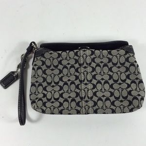 Coach Black Grey Wristlet Purse Clutch